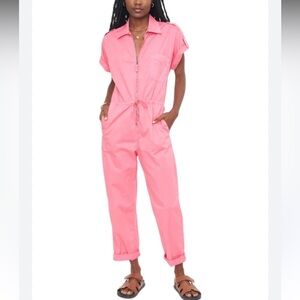 PISTOLA Jordan Pink Women's Jumpsuit Vida Moulin sz S Cotton Zip Front
